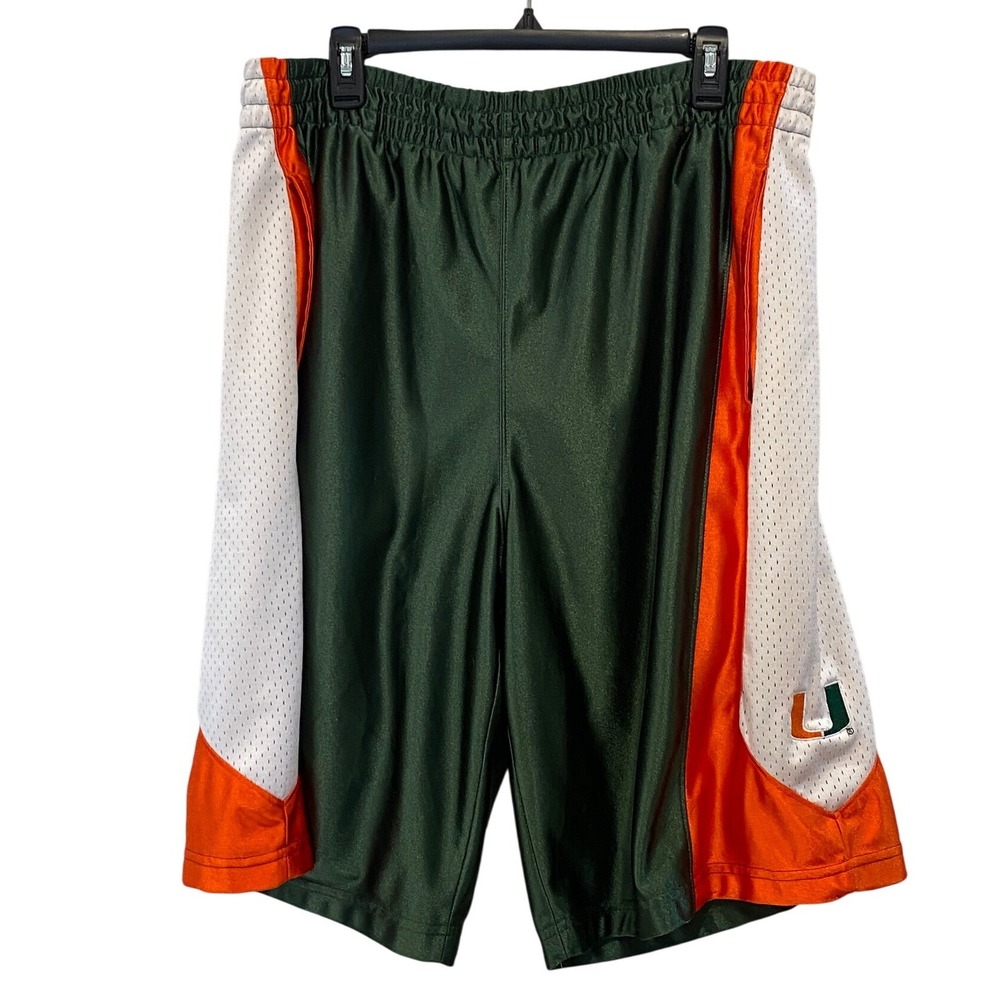 Pro Edge University of Miami Hurricanes Basketball Shorts Mens Large Y2K 2000s